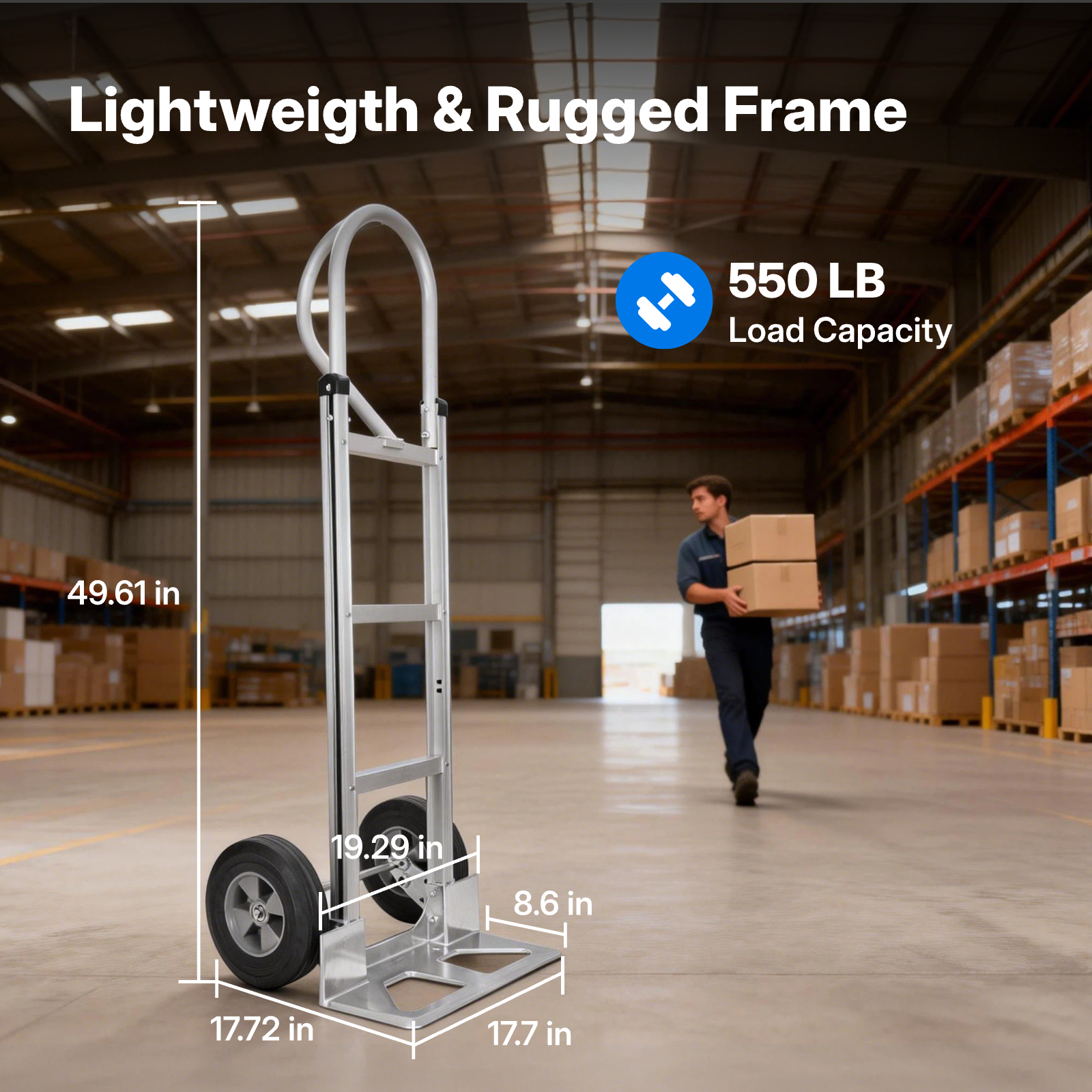General Purpose Hand Truck,  Loop Handle, 550 lb. Capacity