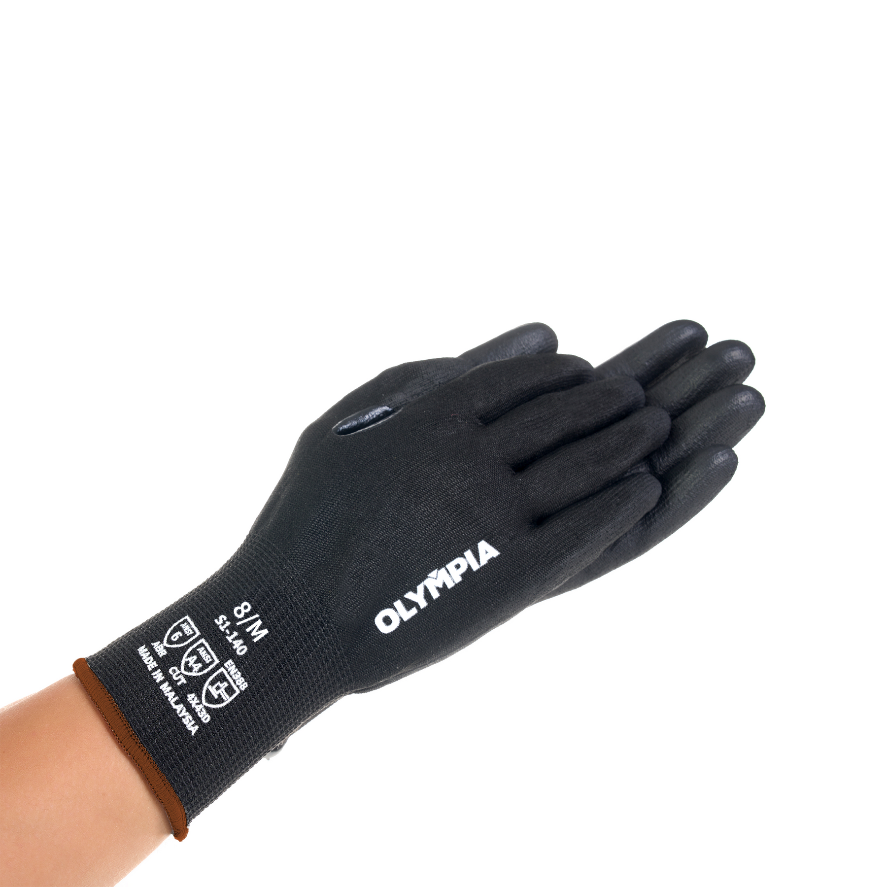 Cut-Resistant Gloves, M/8, Smooth, Black, Cut Level A4, 12 Pairs
