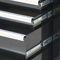 Rolling Tool Cabinet, 10 Drawers, 42" x 18", Black