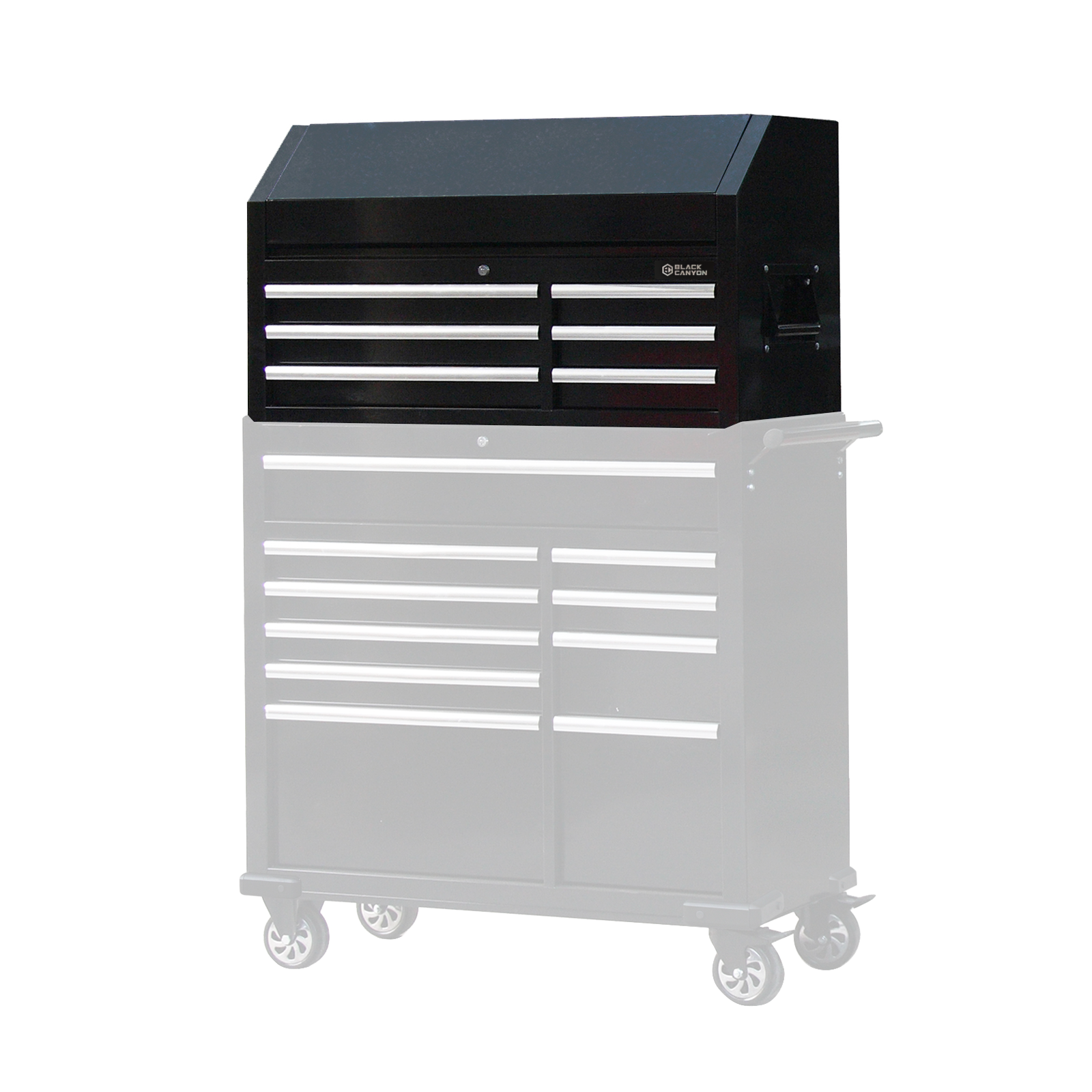 Flip-Top Chest, 6 Drawers, 42" x 18", Black