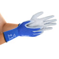 Polyurethane Dipped Knit Gloves, 18ga, XL/10, Blue/Gray, 12-Pairs