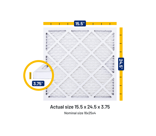 16x25x4 MERV 8 Pleated Air Filter