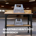 Workbench, 48" X 24", Adjustable Height, 2200 Lbs Capacity with Storage & Pegboard