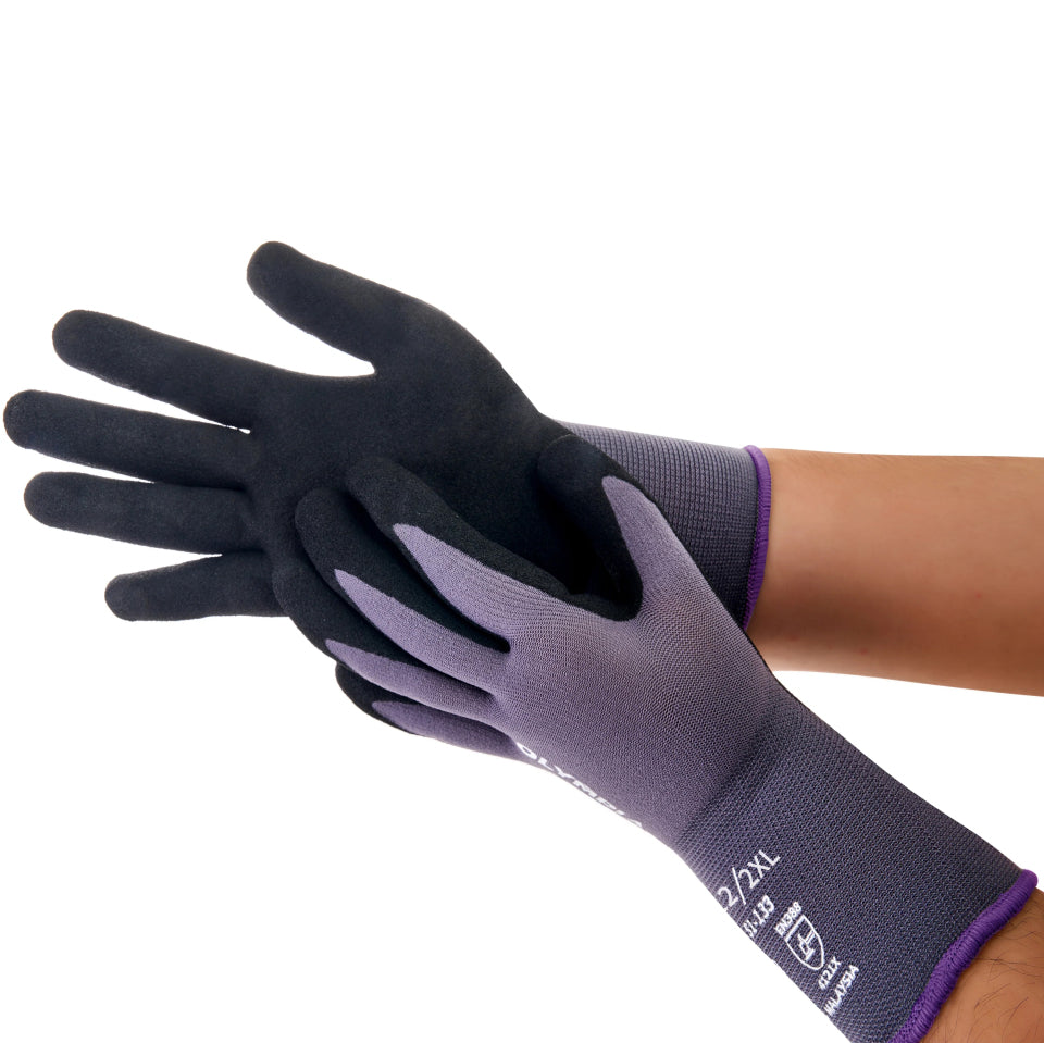 Sandy Nitrile Dipped Knit Gloves, XXL/11, Gray / Black, 12 Pair