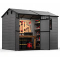 NORTHSKY 8x6 FT Resin Storage Shed with Floor, Outdoor Shed for Backyard