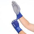 Polyurethane Dipped Knit Gloves, XL/10, Smooth, Blue/Gray, 12 Pairs