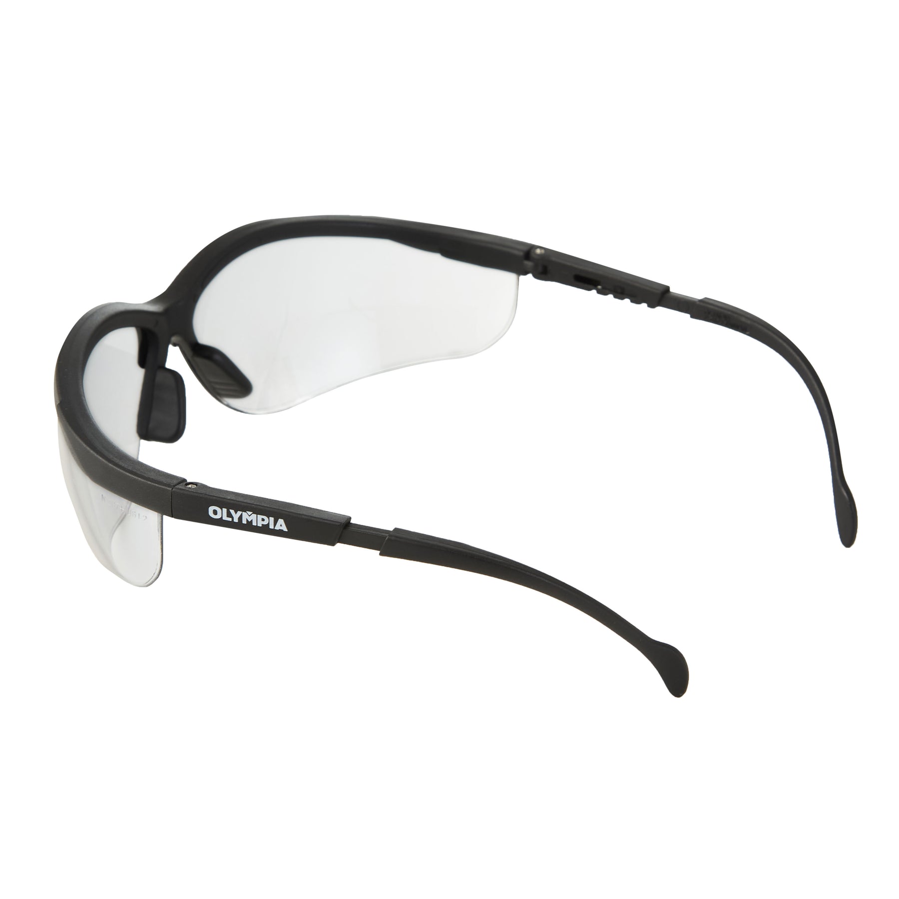 Half-Frame Safety Glasses, I/O Light Smoke, Anti-Scratch, Anti-Fog, Adjustable Arms, Black