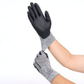 Nitrile Dipped Knit Gloves, L/9, Foam, Gray/Black, 12 Pairs