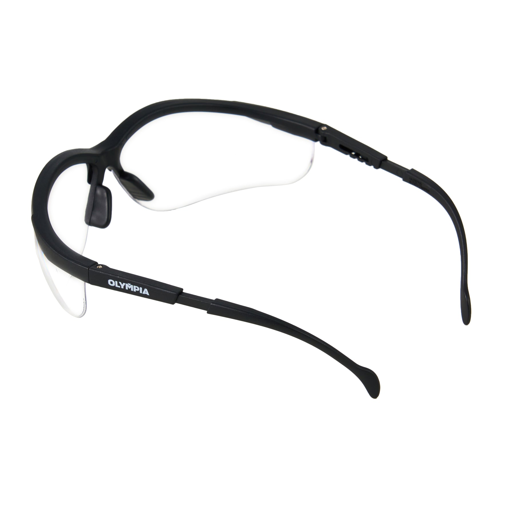 Half-Frame Safety Glasses, Clear, Anti-Scratch, Anti-Fog, Black