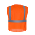 High-Visibility Vest, ANSI Class 2, Orange, XL, Hook-and-Loop, Bag of