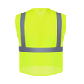 Hi-Vis Vest, ANSI Class 2, Mesh, Zipper, Lime, XL, 10-pack