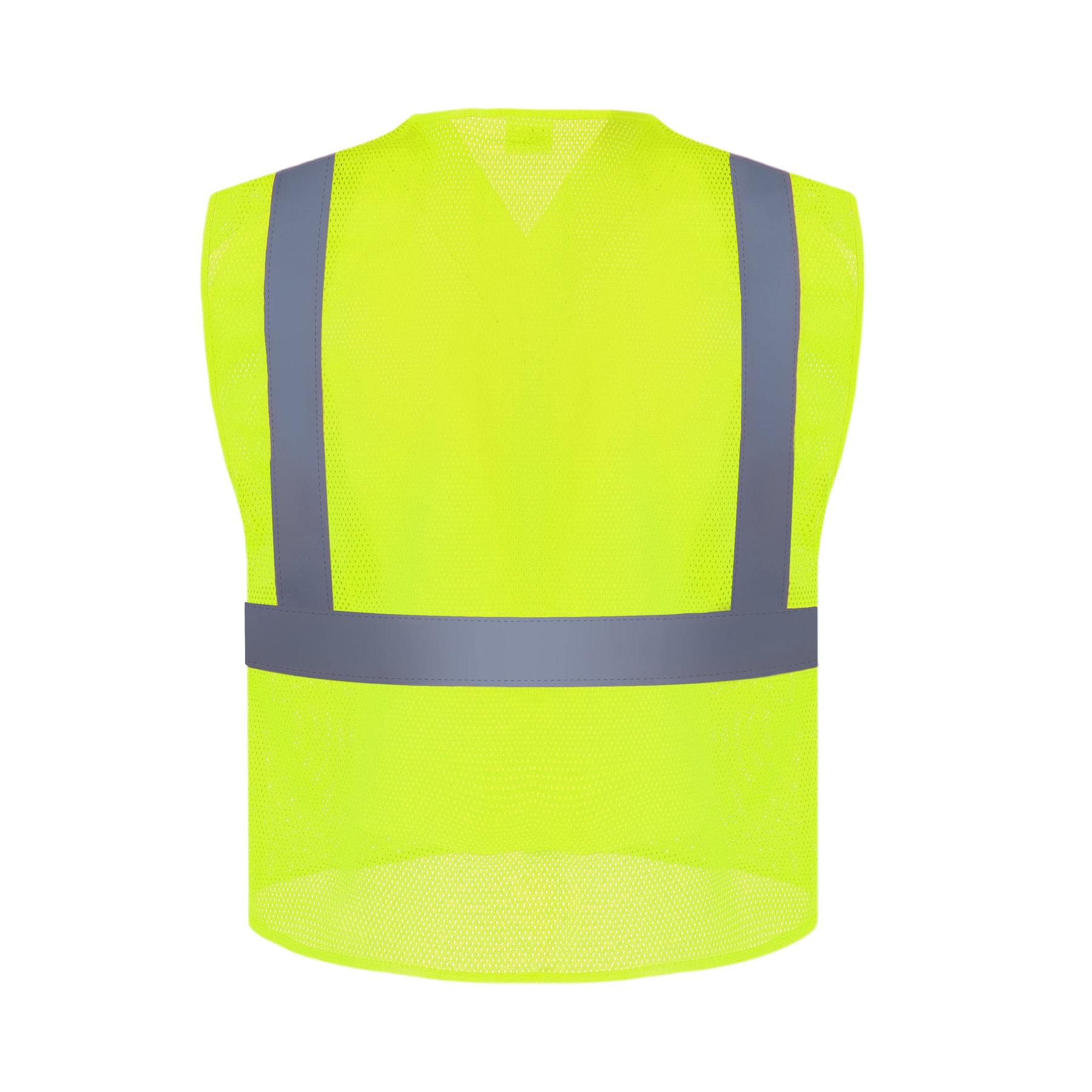 Hi-Vis Vest, ANSI Class 2, Mesh, Zipper, Lime, XL, 10-pack