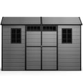 NORTHSKY 10x6 FT Shed with Floor, Large Resin Storage Shed with Windows