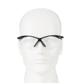 Safety Glasses, Half-Frame, Clear Lens, Anti-Scratch/Anti-Fog, Black