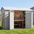 NORTHSKY 10x6 FT Shed with Floor, Large Resin Storage Shed with Windows