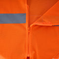 High-Visibility Vest, ANSI Class 2, Orange, M, Zipper, Bag of 10