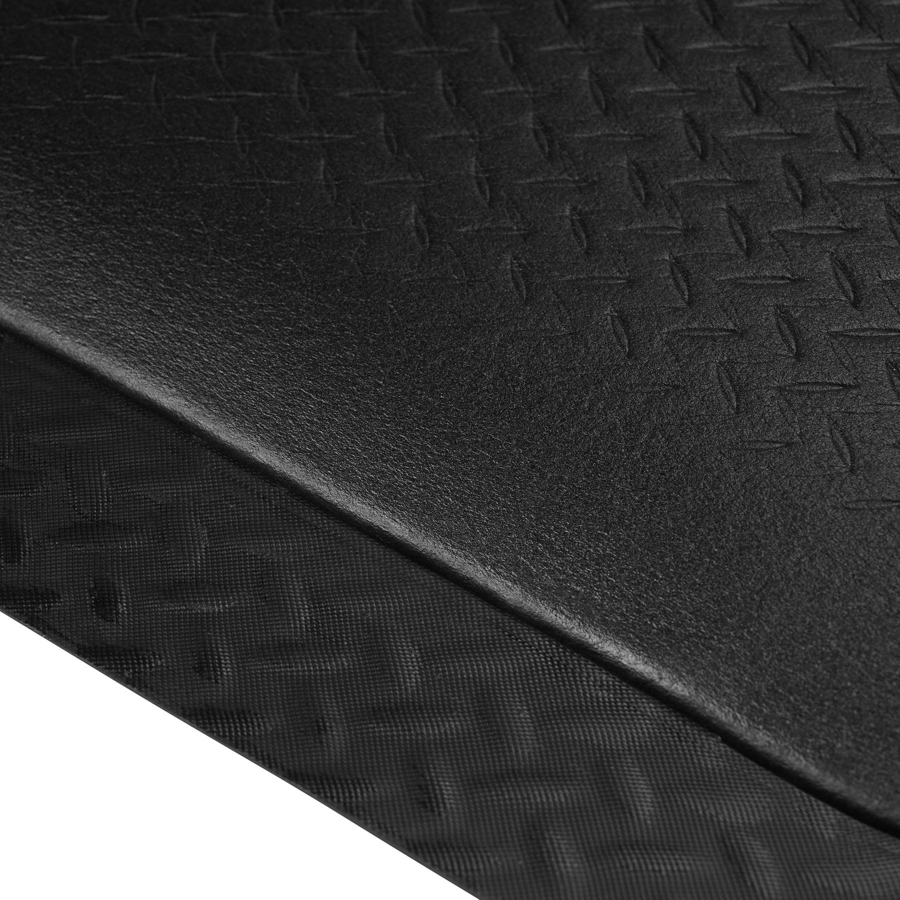 Diamond Plate Anti-Fatigue Mat, 3 x 2 ft, 15/16" Thick, Safety Border