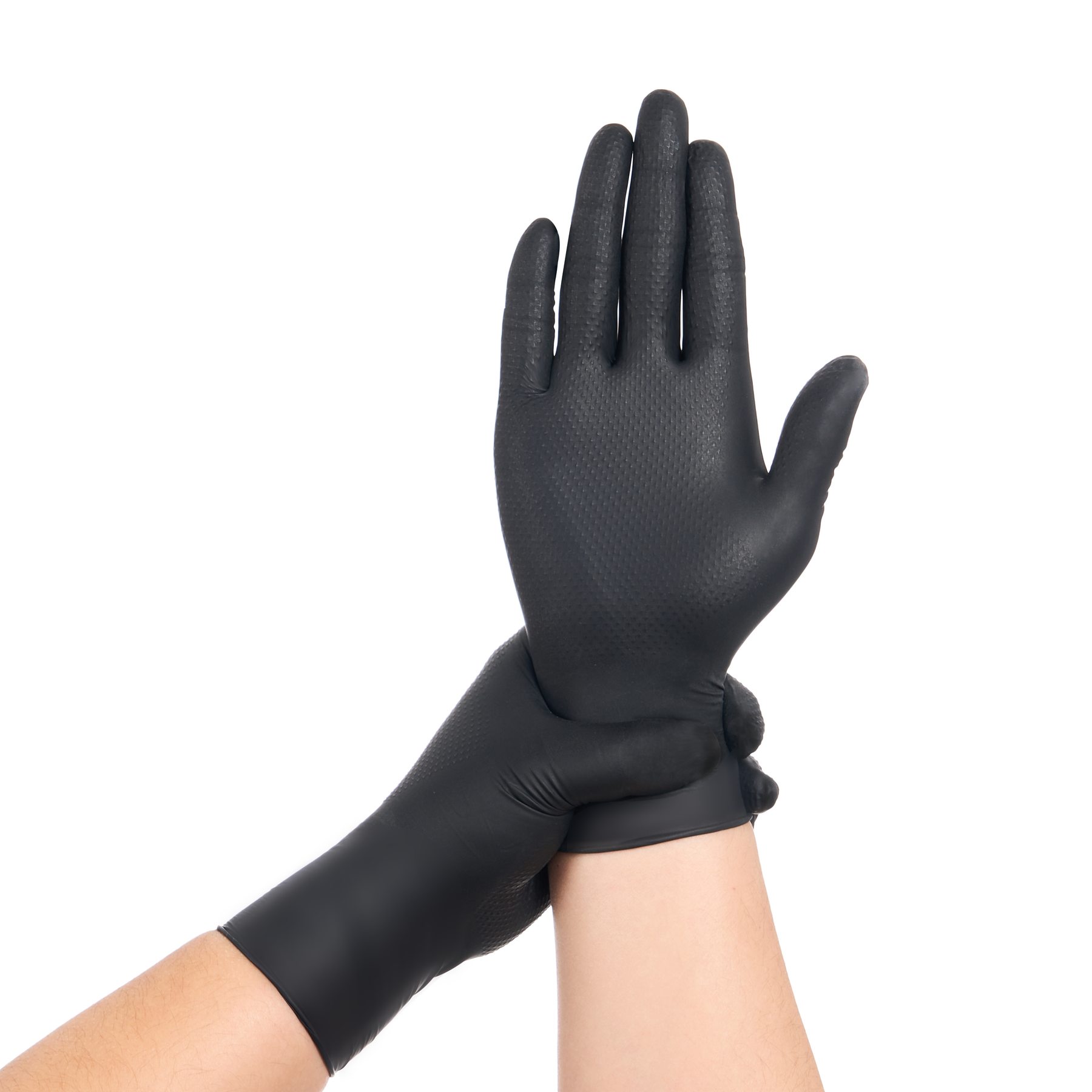 Disposable Nitrile Gloves, 8 mil, Diamond, Black, XL/10, 100 count