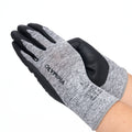Nitrile Dipped Knit Gloves, L/9, Foam, Gray/Black, 12 Pairs