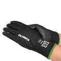 Cut-Resistant Gloves, S/7, Sandy, Black, Cut Level A4, 12 Pairs