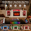 72" Fireplace TV Stand Up to 80" TVs, 42" Modern Electric Fireplace with Mantel, Farmhouse Entertainment Center with Concealed 3 Drawers for Living Room, Adjustable Brightness & Low Noise