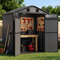 NORTHSKY Outdoor Storage Shed, 6 x 4.5 FT Plastic Storage Shed with Floor