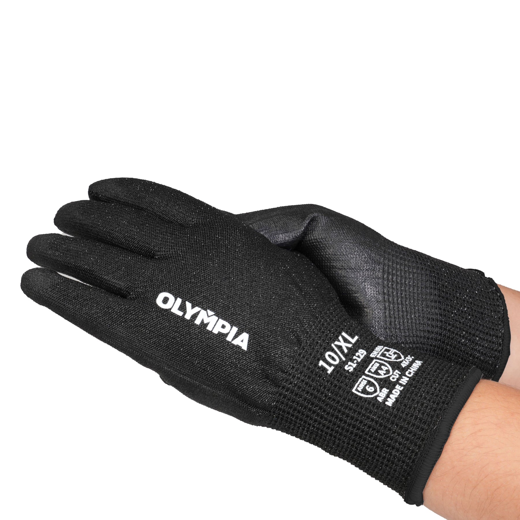 Cut-Resistant Gloves, XL/10, Sandy, Black, Cut Level A4, 12 Pairs