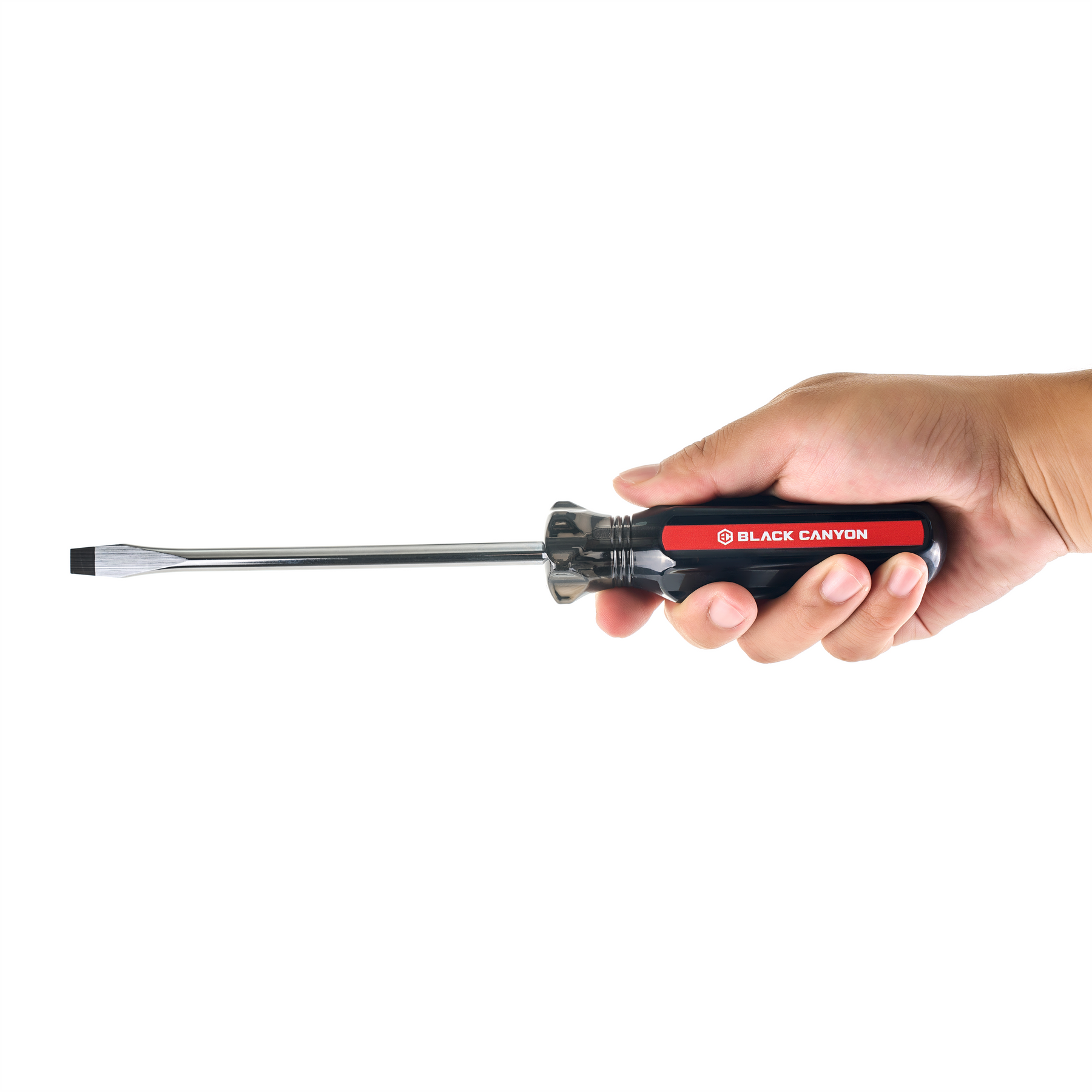 Slotted Screwdriver, 3/8-inch Tip, 8-inch Shank, Hard Handle