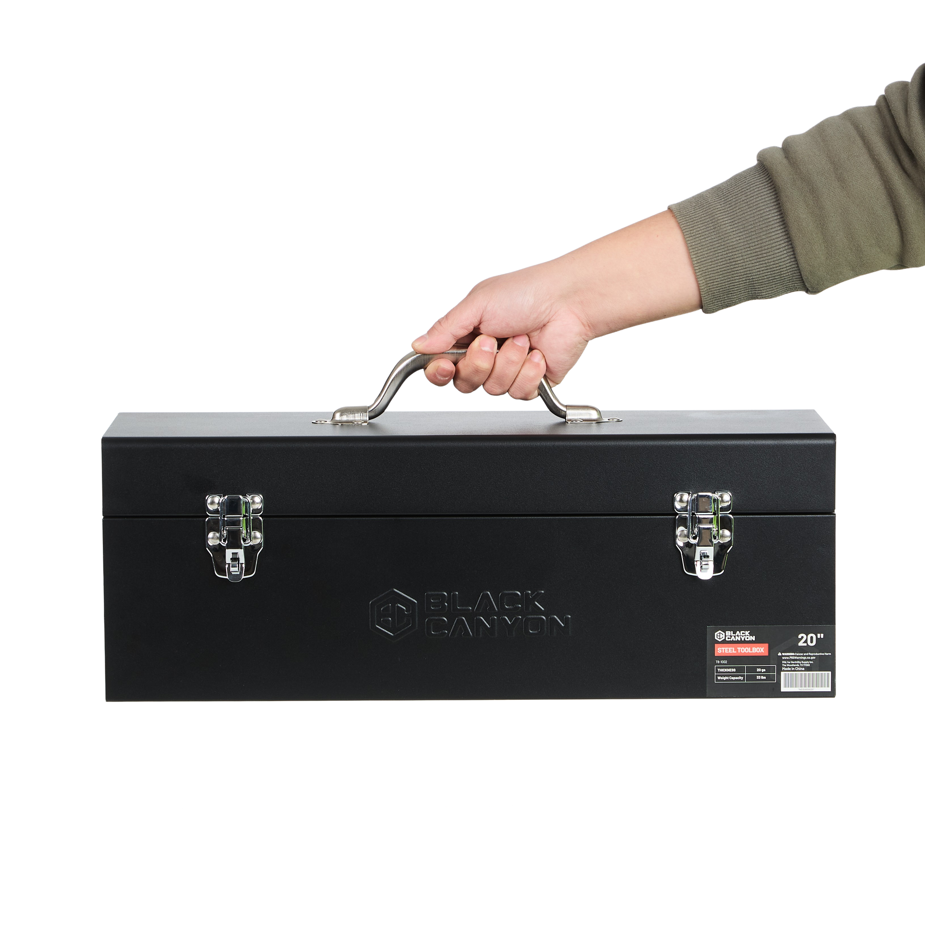 Tool Box, Portable Tool Box, Steel, Padlockable, 20 in