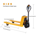 Standard Electric Pallet Jack, 48" x 27", 3300lb Capacity, Yellow