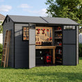 NORTHSKY 10x6 FT Shed with Floor, Large Resin Storage Shed with Windows