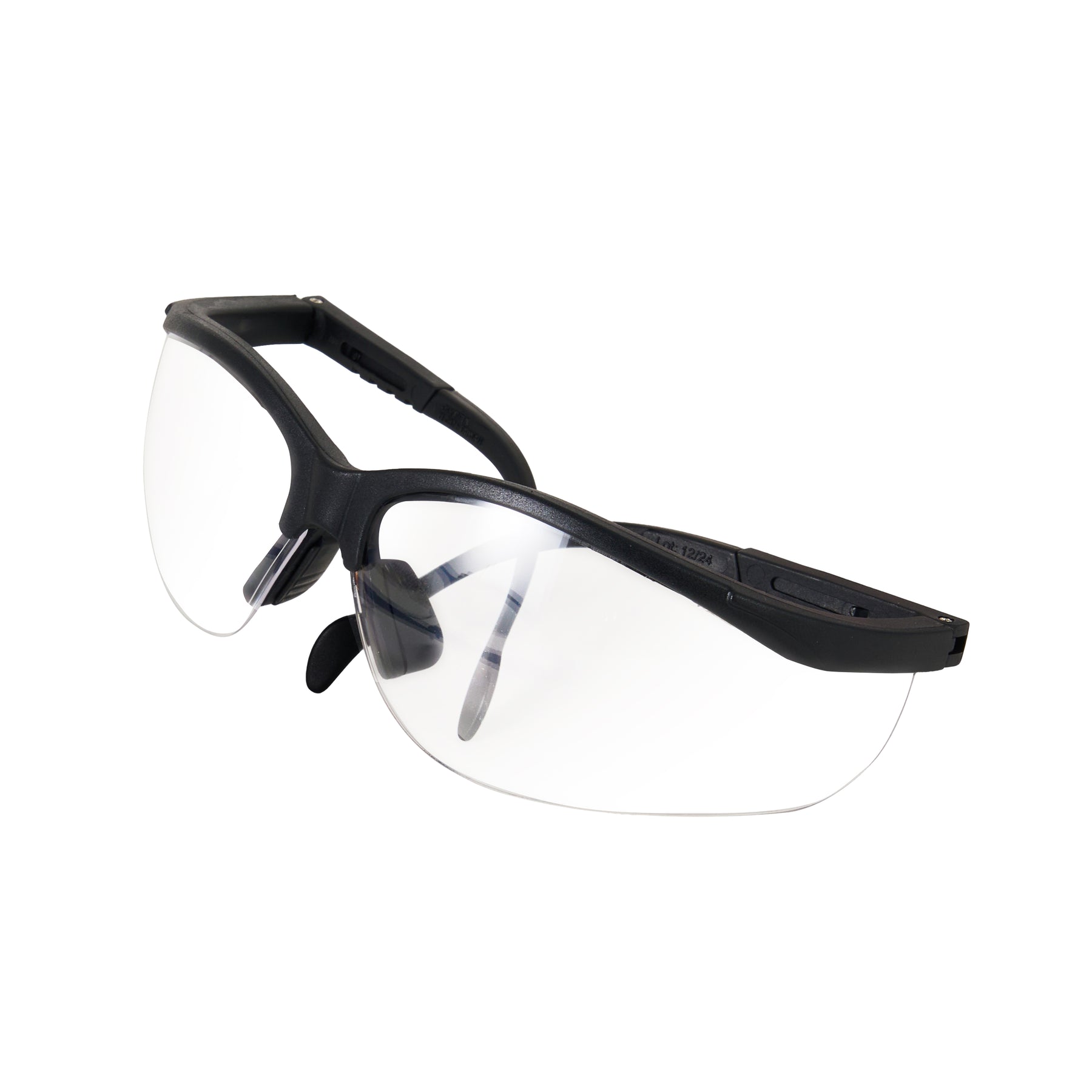 Half-Frame Safety Glasses, Clear, Anti-Scratch, Anti-Fog, Black