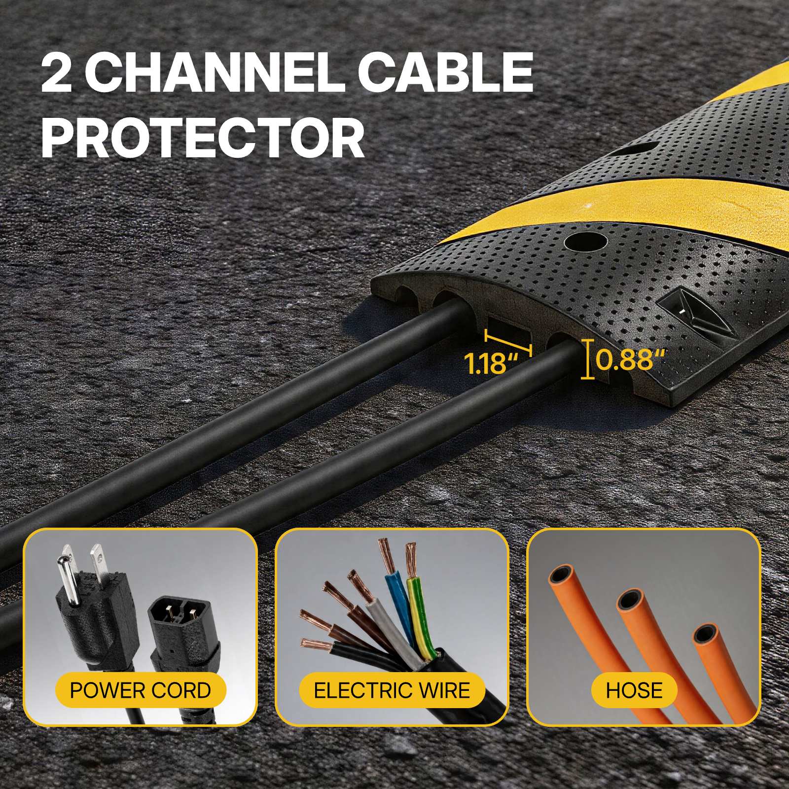4 ft Speed Bump with Installation Kits