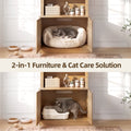 NORTHSKY Cat Litter Box Furniture with Shelves, Fits Most Cat Litter Boxes