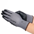 Nitrile Dipped Knit Gloves, 13ga, M/8, Gray/Black, 12 pairs