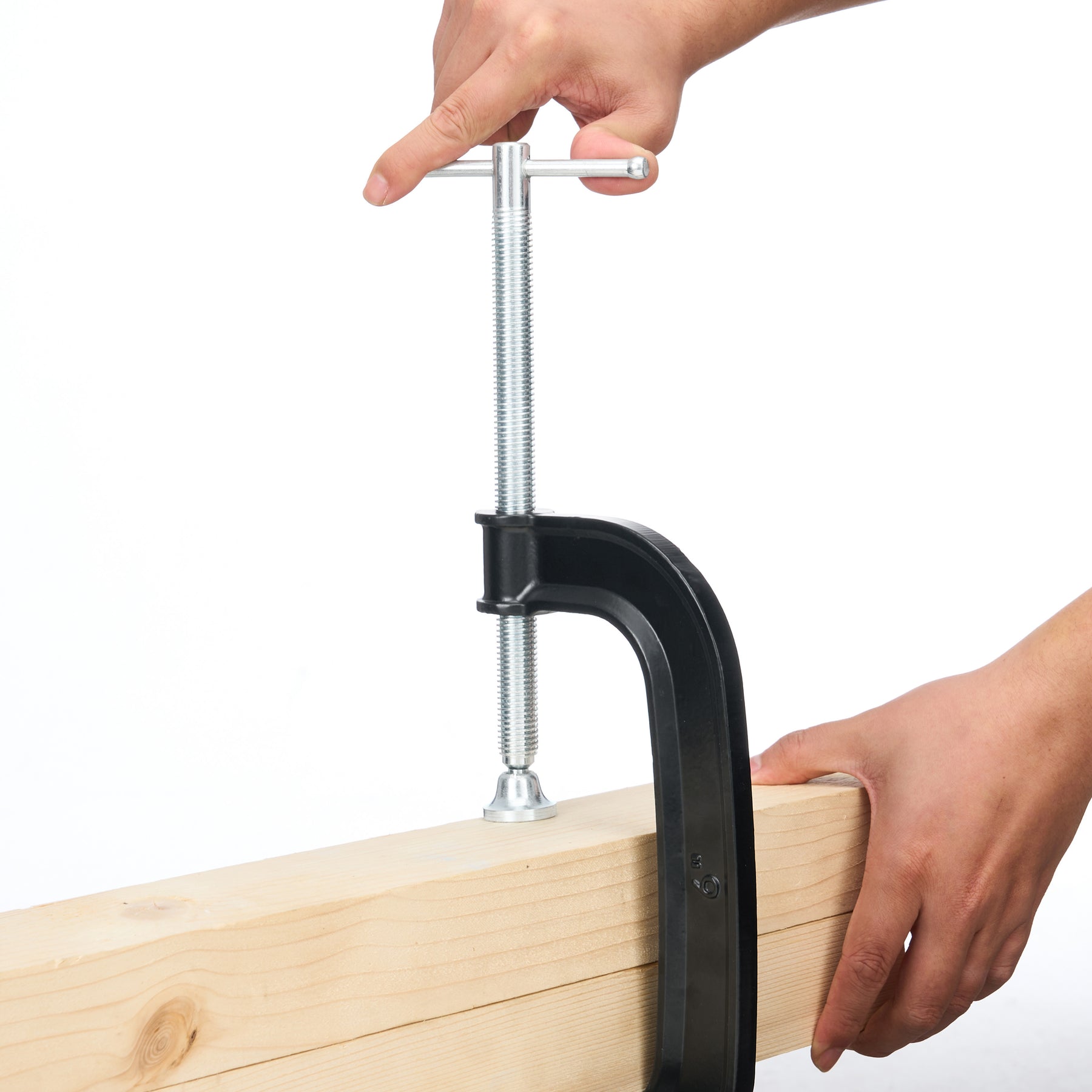 6" C Clamp w/ Swivel Handle, 2000lb Clamping Force