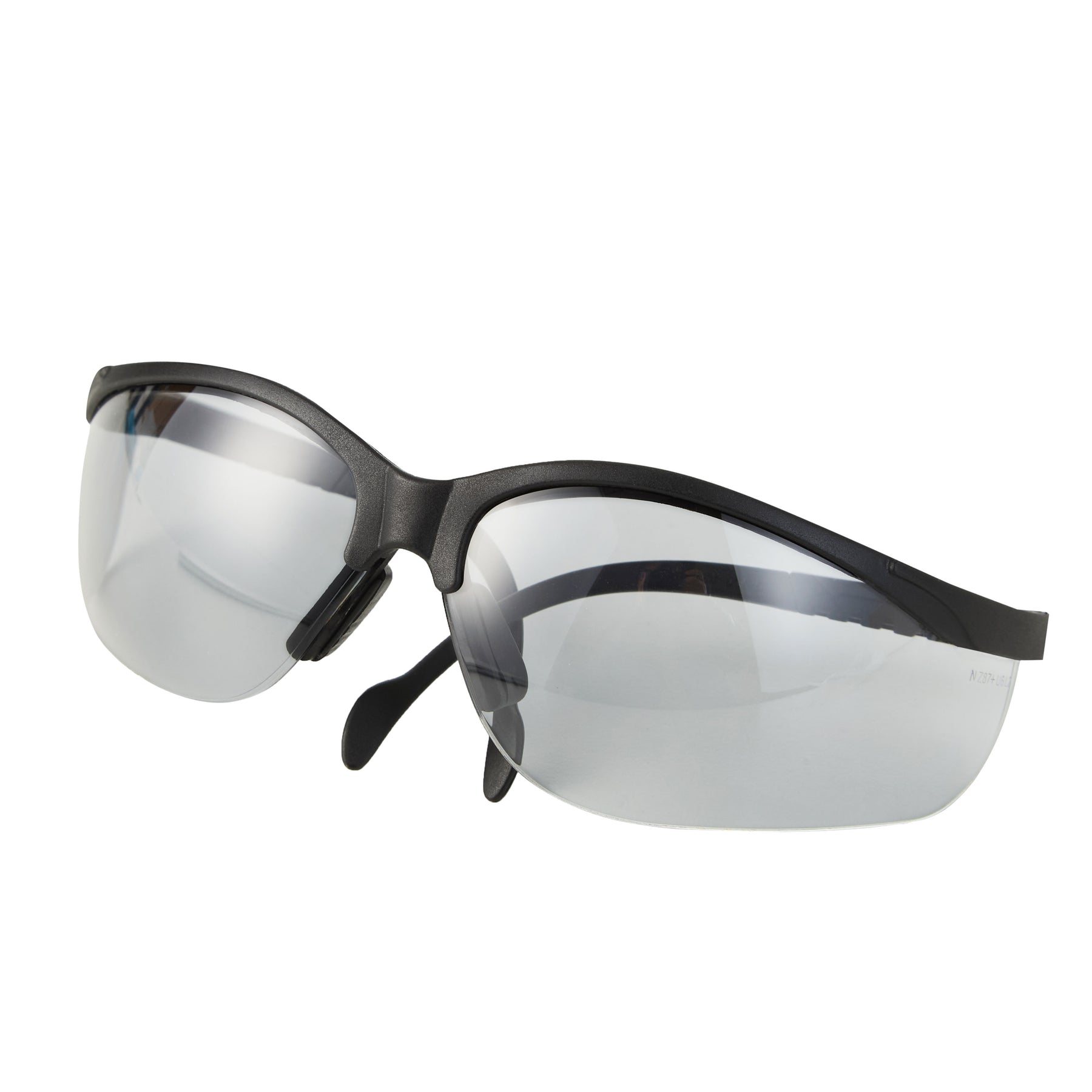 Half-Frame Safety Glasses, I/O Light Smoke, Anti-Scratch, Anti-Fog, Adjustable Arms, Black