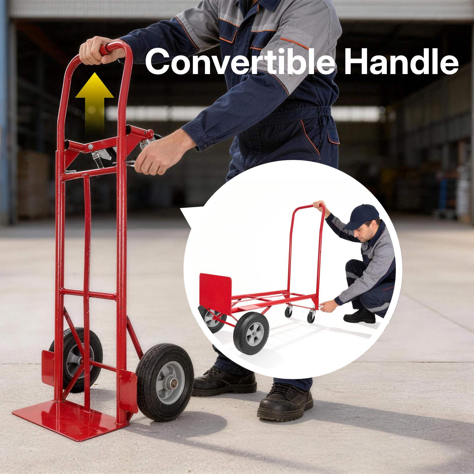 Convertible Hand Truck, 2-in-1, 660/990 lb. Capacity