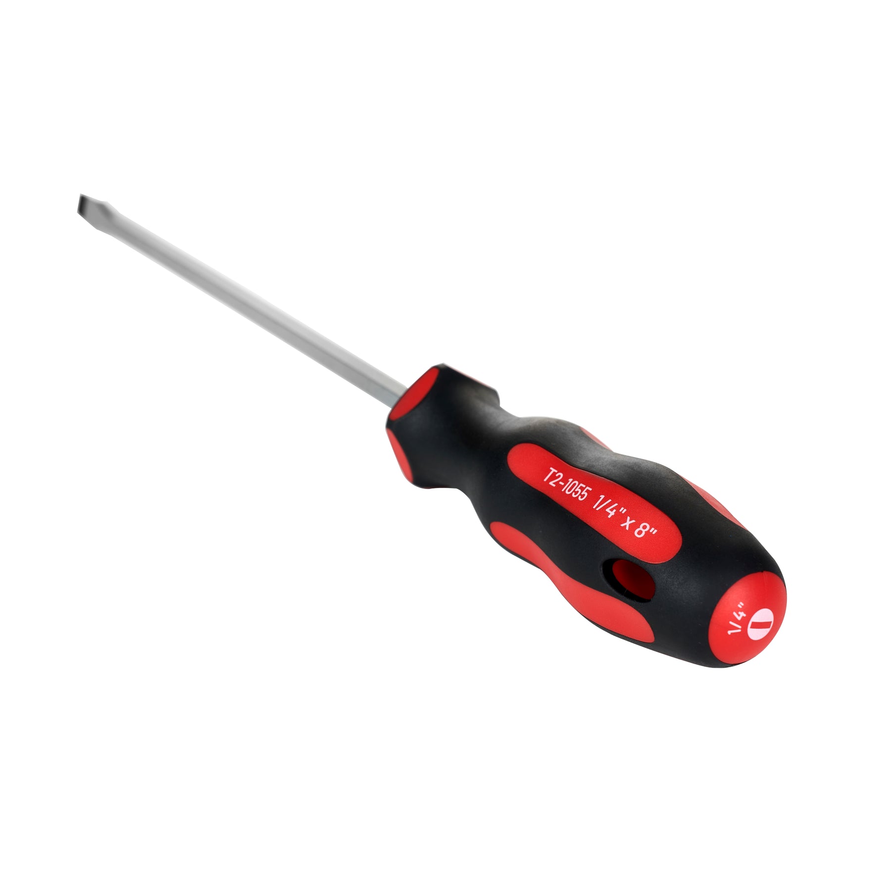 Slotted Extended Length Screwdriver 1/4 in, Soft Grip Ergonomic Handle, 8 in Shank, 12-5/16 in Overall