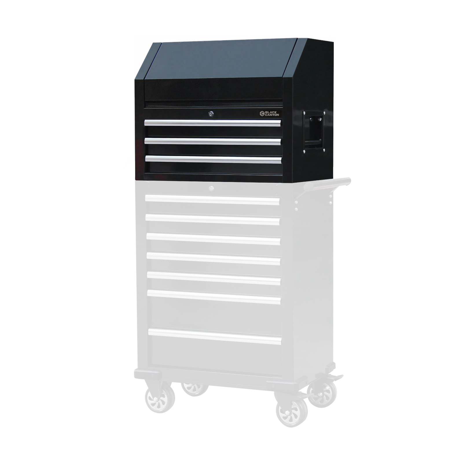 Flip-Top Chest, 3 Drawers, 27" x 18", Black