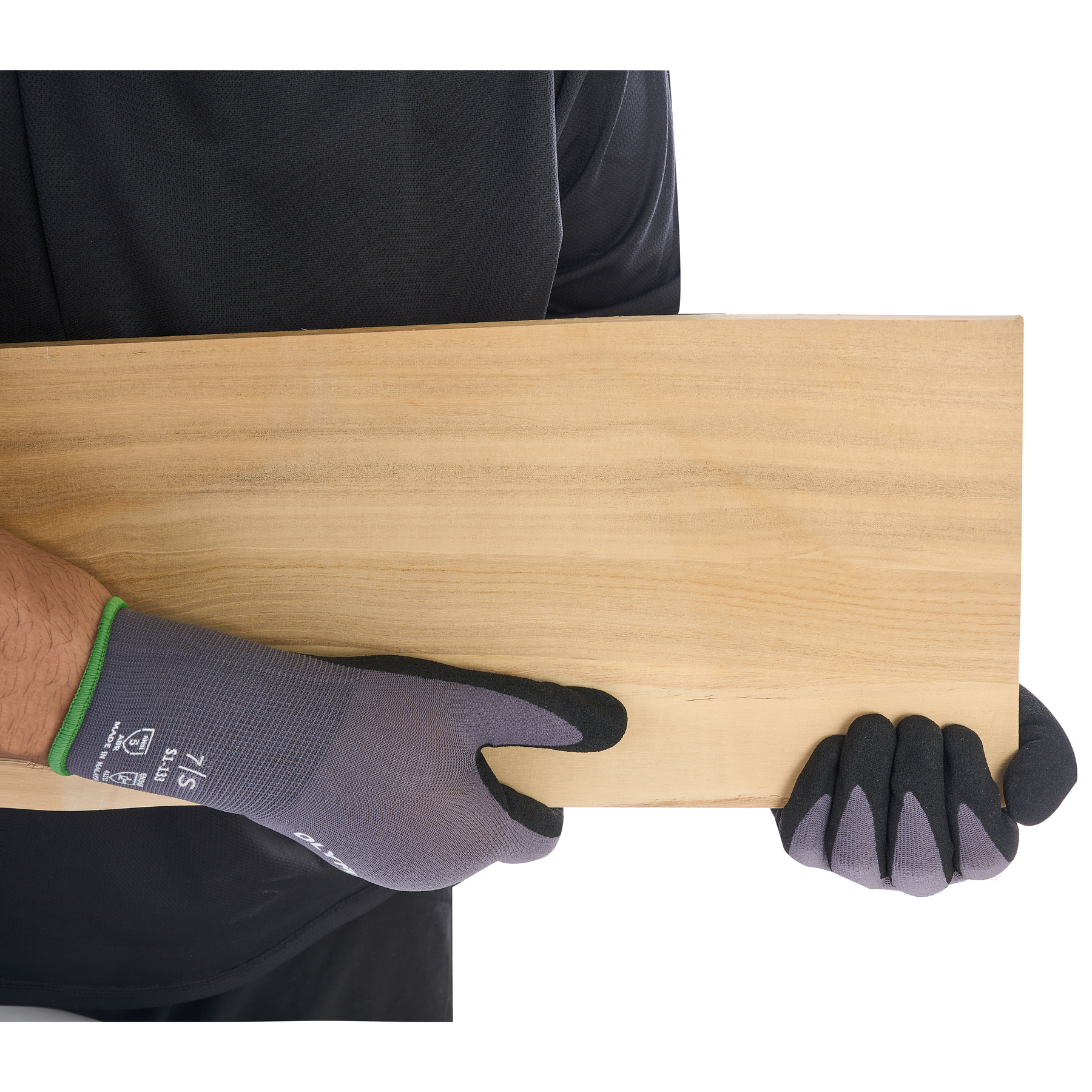 Sandy Nitrile Dipped Knit Gloves, S/7, Gray / Black, 12 Pairs