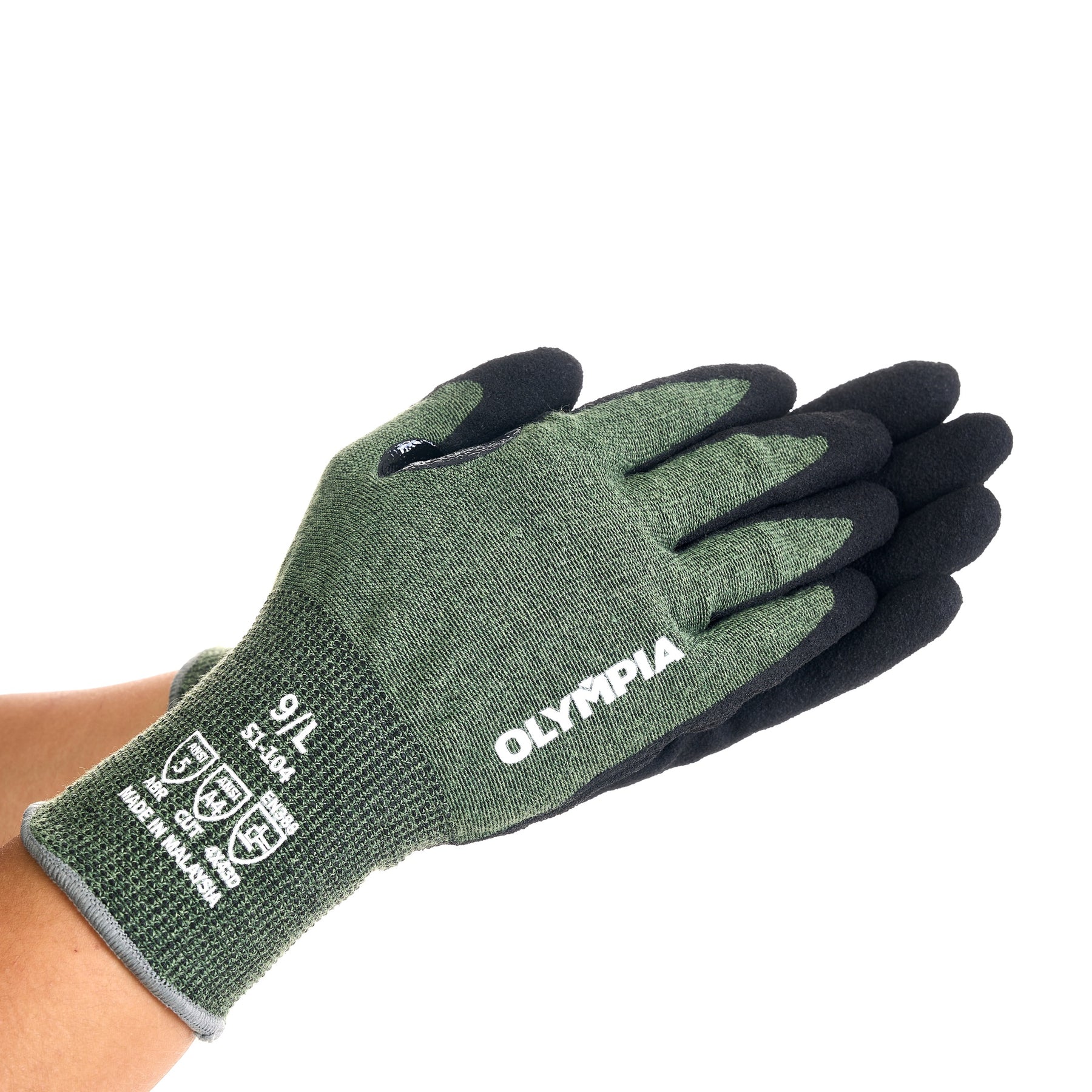 Cut-Resistant Gloves, 18ga, Sandy Nitrile Coated, L/9, Cut Level A4, Abrasion Level 5, 12 Pairs