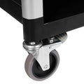 Dual-Handle Enclosed Utility Service Cart, 3 Shelves, 440 lb. Capacity, Black