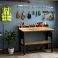 Workbench, 48" X 24", Adjustable Height, 2200 Lbs Capacity with Storage & Pegboard