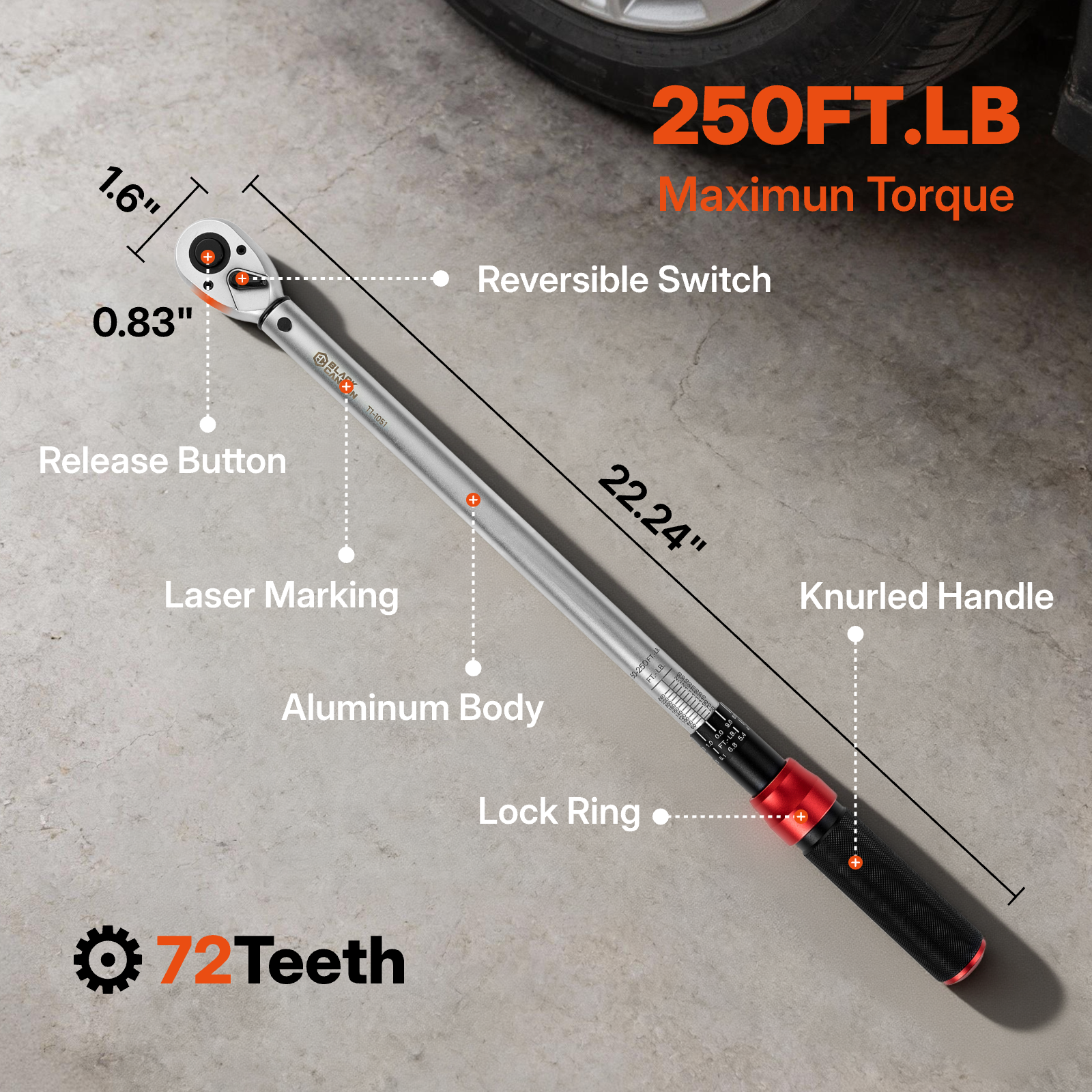 1/2 in. Drive Click Torque Wrench 50 ft./lbs. to 200 ft./lbs.