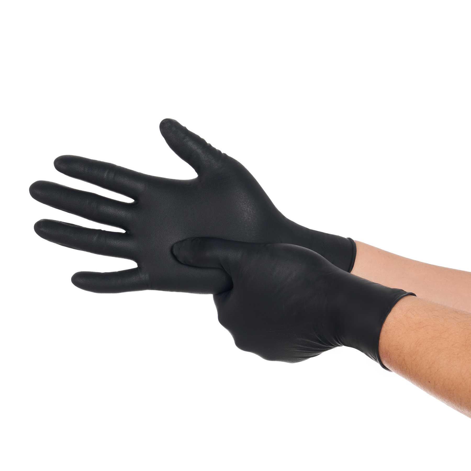 Disposable Nitrile Gloves, 8 mil, Grain, Black, XXL/11, 100 count