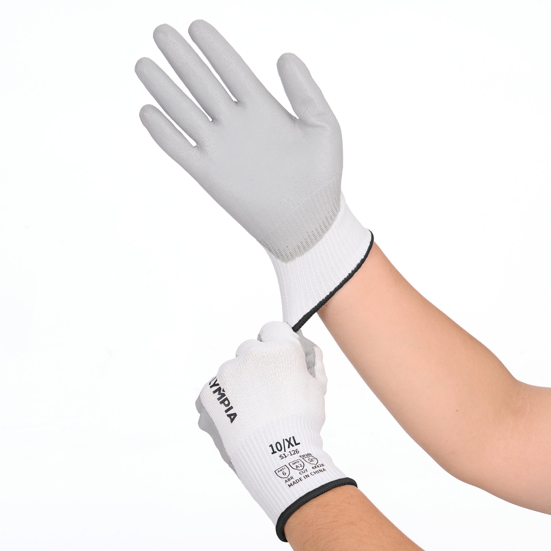 Cut Resistant Gloves, 13ga, Polyurethane Dip, XL/10, 12 pairs