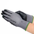 Nitrile Dipped Knit Gloves, 13ga, S/7, Gray/Black, 12 pairs
