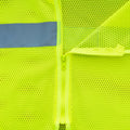 Hi-Vis Vest, ANSI Class 2, Mesh, Zipper, Lime, XL, 10-pack