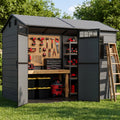 NORTHSKY 8x6 FT Resin Storage Shed with Floor, Outdoor Shed for Backyard